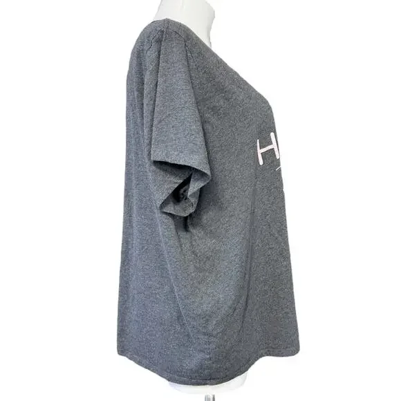 Fleurish Womens T Shirt Top Think Happy Thoughts Graphic Print Short Sleeve 4X - Picture 3 of 6